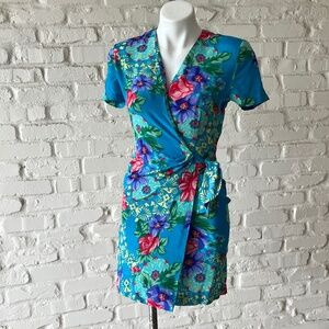 Vintage Adrianna Papell Silk Floral Wrap dress
